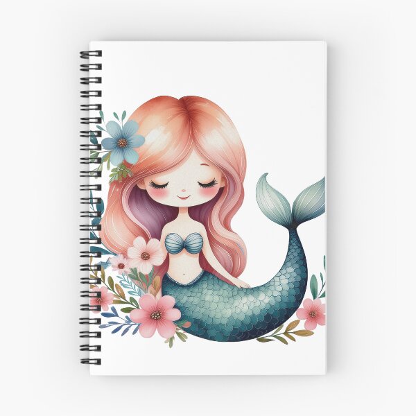 Item preview, Red-Haired Cute Mermaid Illustration designed and sold by Rutvain.