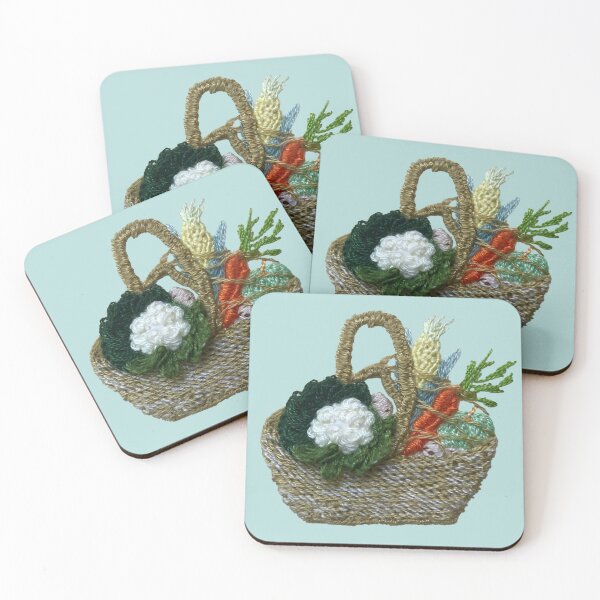 Item preview, Vegetable basket handembroidery designed and sold by Alsa.handembroidery.