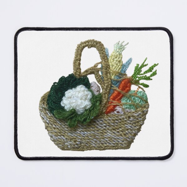 Item preview, Vegetable basket handembroidery designed and sold by Alsa.handembroidery.