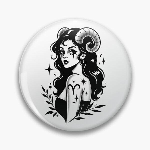 Item preview, Aries Zodiac Sign – Gothic Astrology Tattoo designed and sold by feedmykraken.