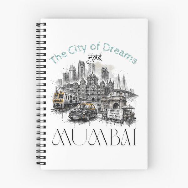 Item preview, Mumbai – The City of Dreams | Taj Mahal Palace, CSMT, Sea Link & Vintage Taxi Graphic T-Shirt | India Travel Streetwear ver 15 designed and sold by mndesignworx.