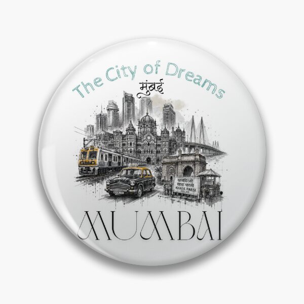 Item preview, Mumbai – The City of Dreams | Taj Mahal Palace, CSMT, Sea Link & Vintage Taxi Graphic T-Shirt | India Travel Streetwear ver 15 designed and sold by mndesignworx.