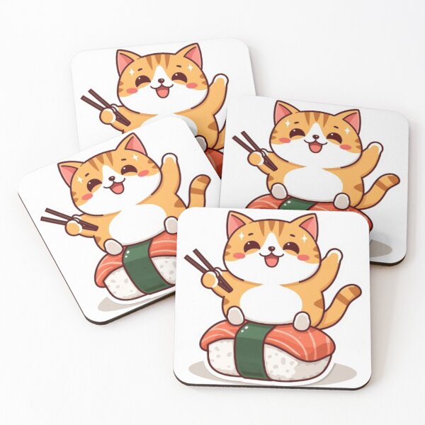 Item preview, Cute Sushi Cat Kawaii Sticker | Adorable Japanese Food Cat Gift designed and sold by Stylestickers55.
