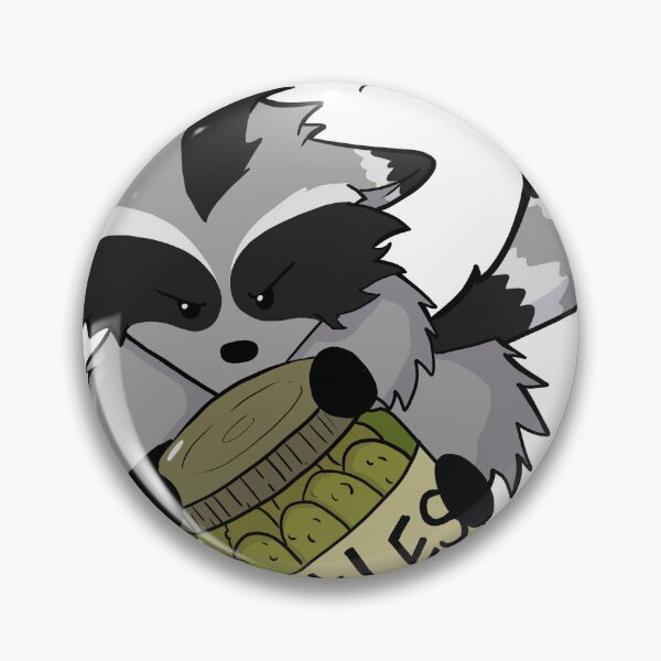 Item preview, Racoon struggling with jar of pickles designed and sold by Rotten Core Art.