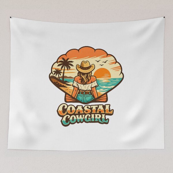 Item preview, Coastal Cowgirl Retro Beach Sunset Western Boho Summer Vibes designed and sold by Artycom.