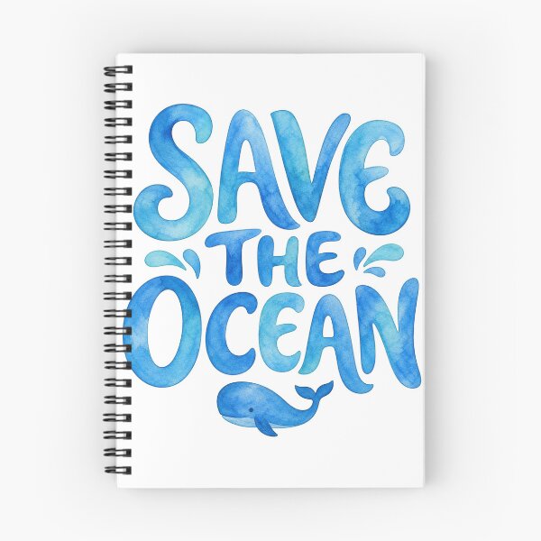 Item preview, SAVE THE OCEAN Watercolor | Environmental Whale Quote Design designed and sold by Ahmed Nedji.