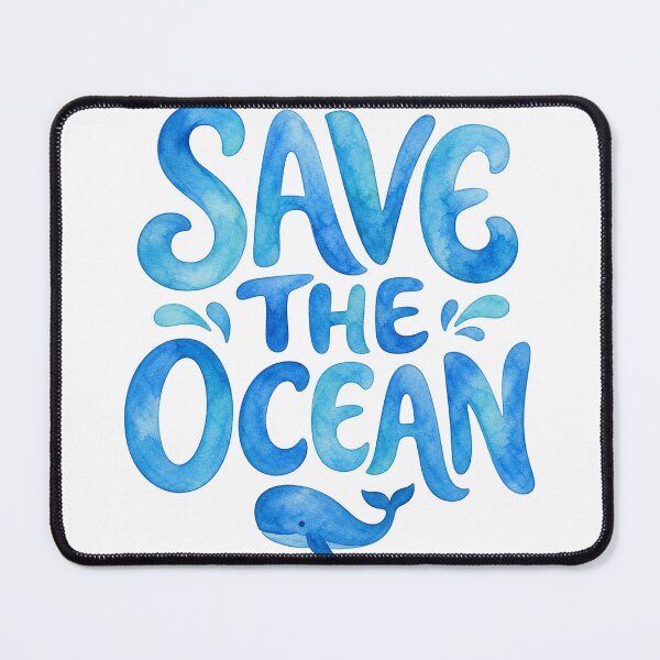 Item preview, SAVE THE OCEAN Watercolor | Environmental Whale Quote Design designed and sold by Ahmed Nedji.