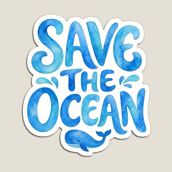 Item preview, SAVE THE OCEAN Watercolor | Environmental Whale Quote Design designed and sold by Ahmed Nedji.