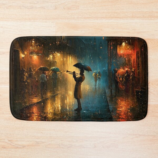 Item preview, New Orleans Jazz Rainy French Quarter Art designed and sold by GSizzle1.