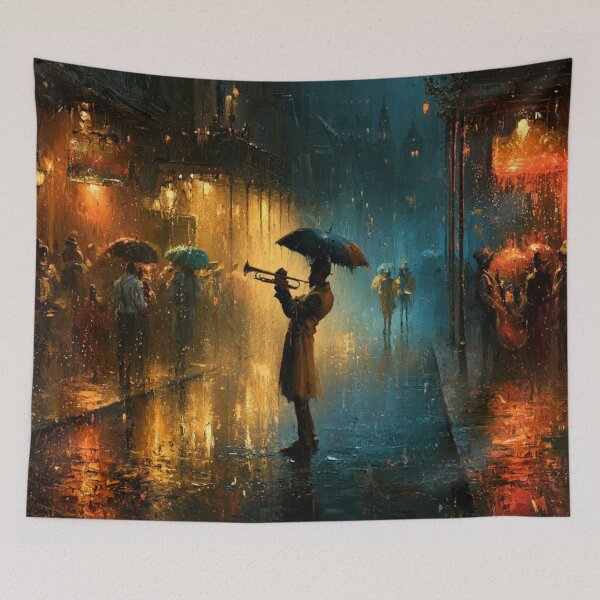 Item preview, Jazz de Nueva Orleans, arte del Barrio Francés lluvioso designed and sold by GSizzle1.