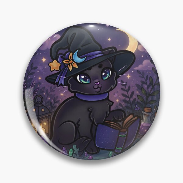 Item preview, Cute Witch Cat | Cozy Halloween Black Cat Sticker designed and sold by BratWitch.