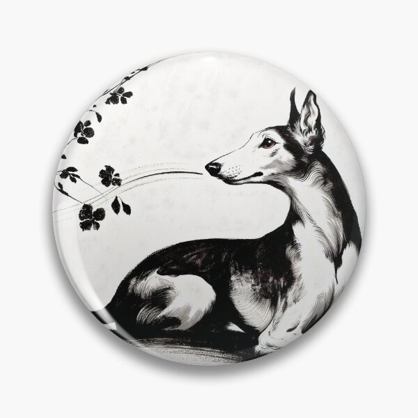 Item preview, GALAGO - Ukiyo-e Suibokuga Greyhounds - Crimson Wind designed and sold by GALOGO – Art for Sighthounds & Animal Welfare.