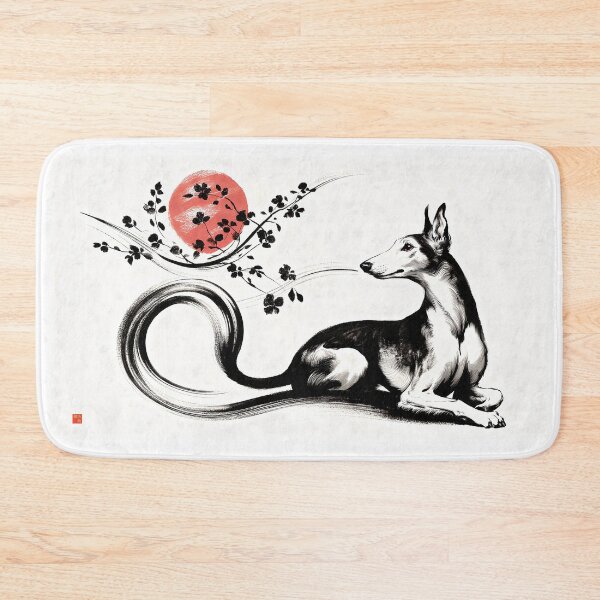 Item preview, GALAGO - Ukiyo-e Suibokuga Greyhounds - Crimson Wind designed and sold by GALOGO – Art for Sighthounds & Animal Welfare.