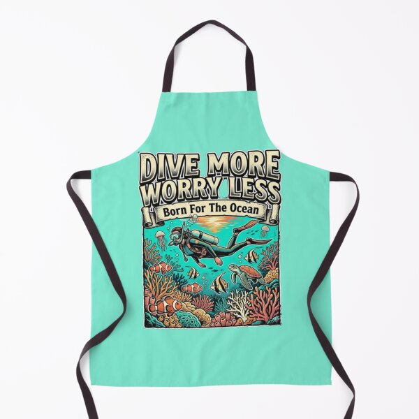 Item preview, Born For The Ocean Retro Scuba Diving Poster Design designed and sold by weeomano.