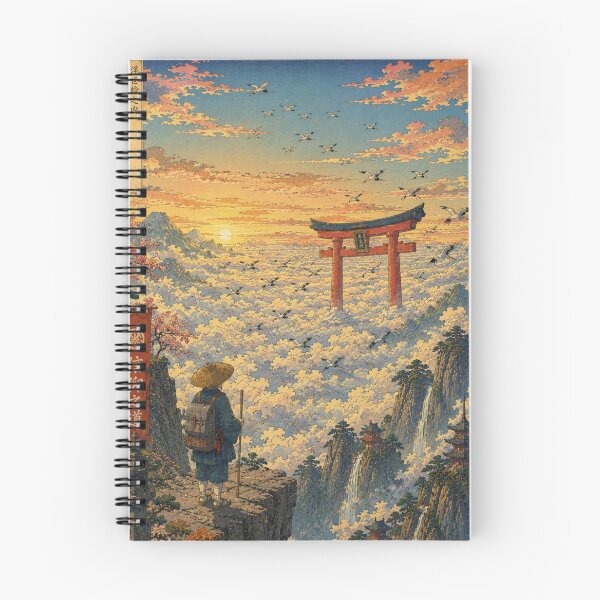 Item preview, Beyond the Sea of Clouds | Ukiyo-e Fantasy Landscape designed and sold by Substance_life.