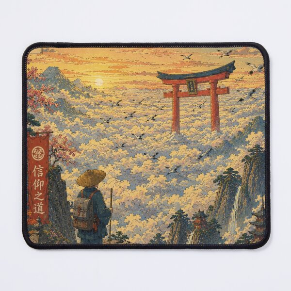Item preview, Beyond the Sea of Clouds | Ukiyo-e Fantasy Landscape designed and sold by Substance_life.