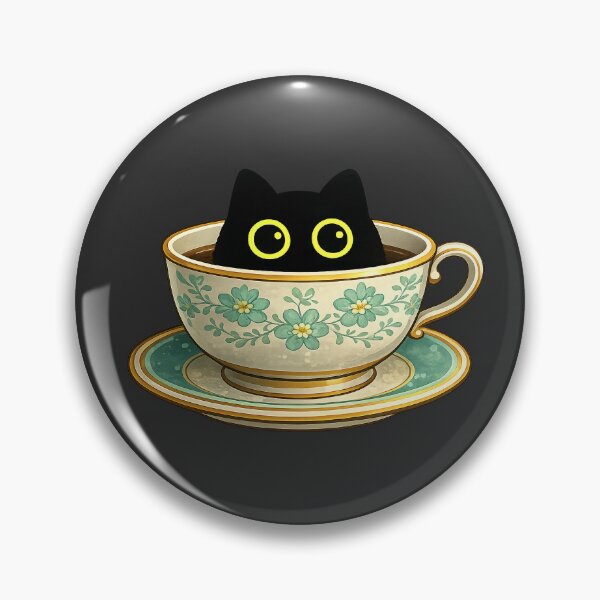 Item preview, Cute Black Cat Teacup — Tea Time designed and sold by Dream Machine.