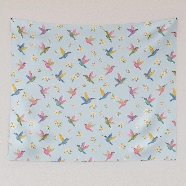 Item preview, Seamless Tropical Hummingbird Pattern with Plumeria Flowers designed and sold by Islabonita..