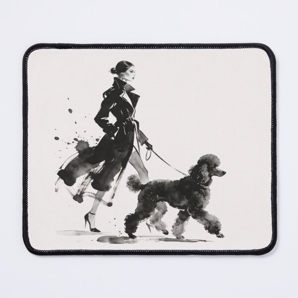 Item preview, Elegant Lady & Poodle – Luxury Fashion Watercolor Art designed and sold by NewtBoo.