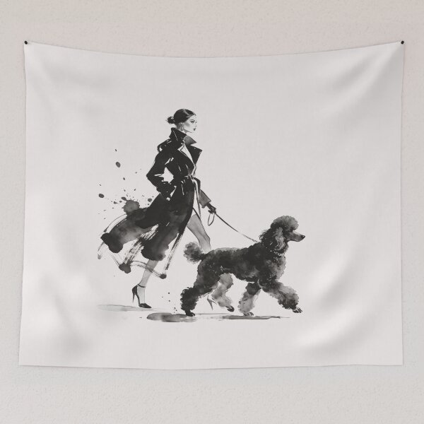 Item preview, Elegant Lady & Poodle – Luxury Fashion Watercolor Art designed and sold by NewtBoo.
