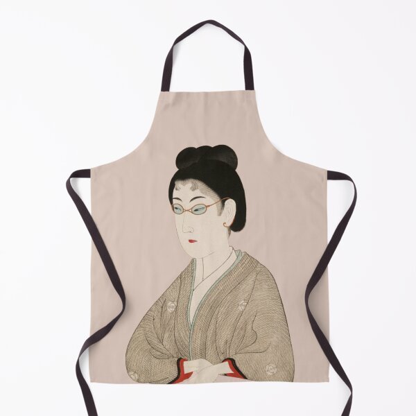 Item preview, Japanese Woman with Glasses | Modern Ukiyo-e Portrait | Japandi Wall Art | Quiet Gaze / Pink Beige Edition designed and sold by Black Swallow.