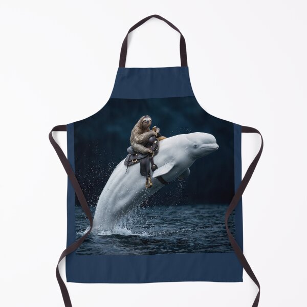 Item preview, Surprisingly Relaxed Sloth Rides a Beluga Whale designed and sold by Tridentulus.