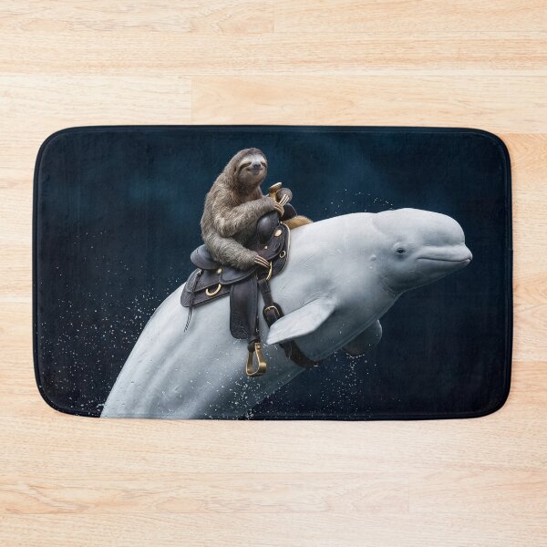 Item preview, Surprisingly Relaxed Sloth Rides a Beluga Whale designed and sold by Tridentulus.