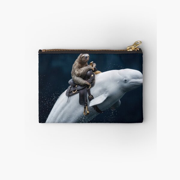 Item preview, Surprisingly Relaxed Sloth Rides a Beluga Whale designed and sold by Tridentulus.