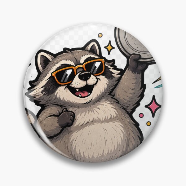 Item preview, Raccoon Trophy Winner Funny Vintage Badge Sticker designed and sold by RedRubyBubble.