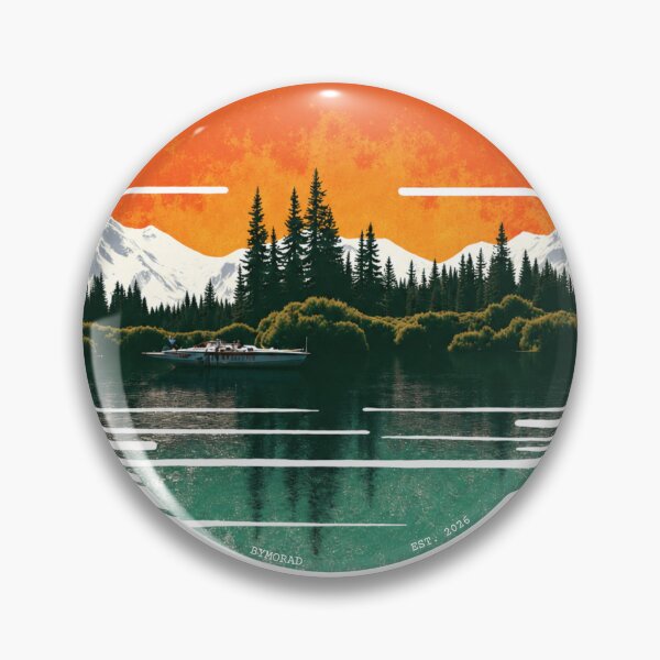 Item preview, Retro Lake Sunset Mountain Adventure designed and sold by ByMorad.
