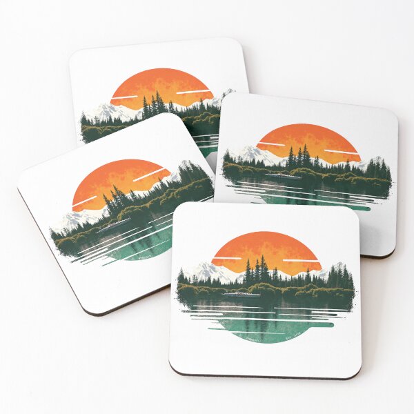 Item preview, Retro Lake Sunset Mountain Adventure designed and sold by ByMorad.