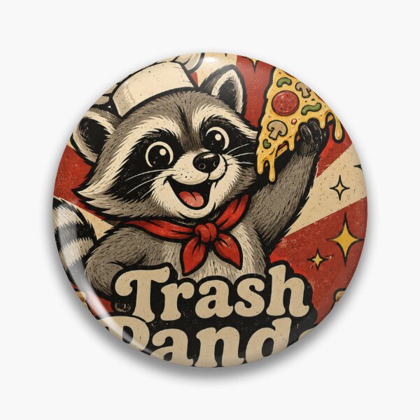 Item preview, Gourmet Trash Panda Raccoon Funny Vintage Badge Sticker designed and sold by RedRubyBubble.