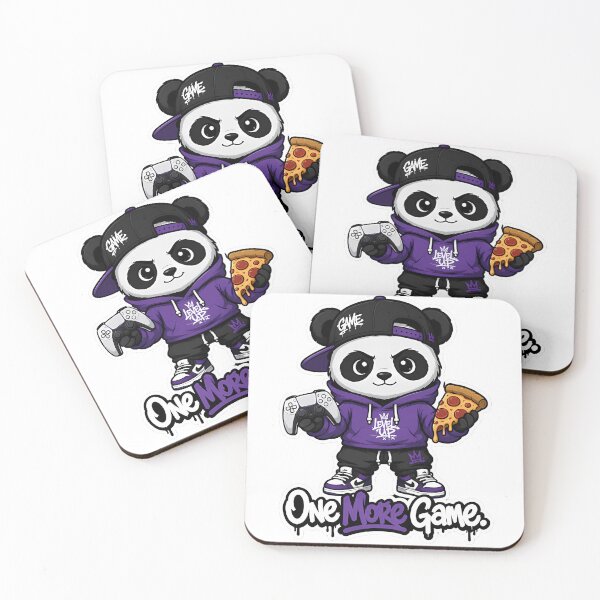 Item preview, One More Game Panda – Funny Gamer Cartoon Mascot Sticker designed and sold by Aesthicer.