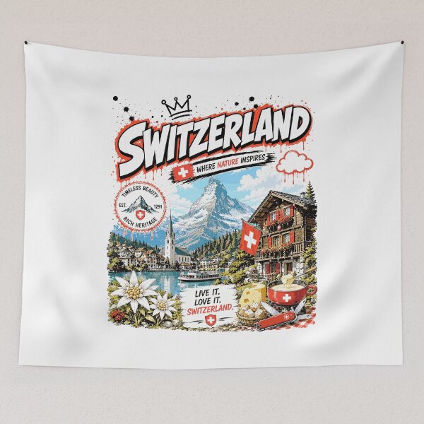 Artikelvorschau, Schweiz Graffiti Streetwear Typografie Design entworfen und verkauft von AtuqStudio.