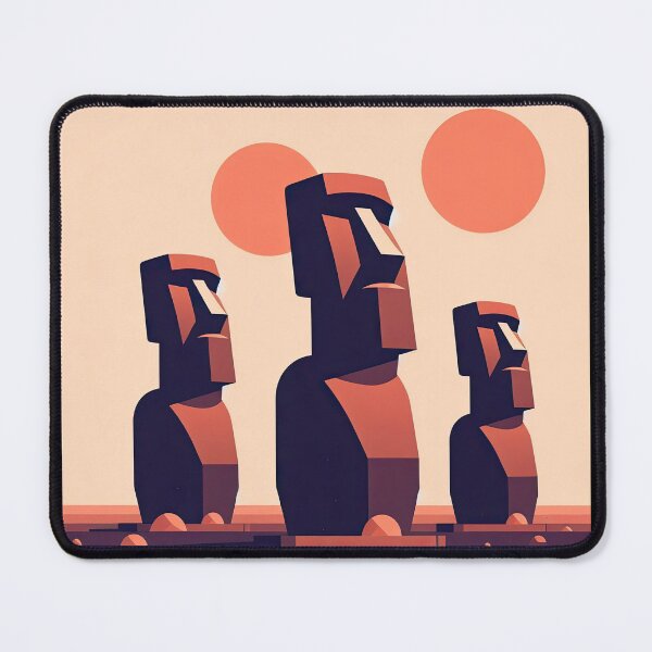 Item preview, Moai Statues of Easter Island Minimalism Art Style designed and sold by artofuniverse.