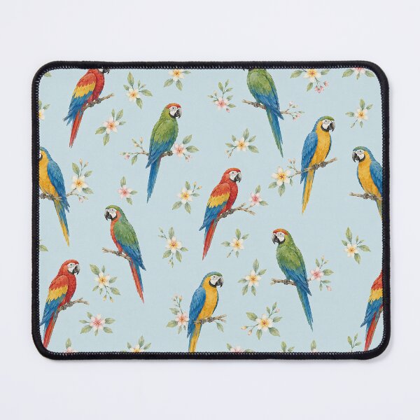 Item preview, Seamless Tropical Macaw Pattern with Plumeria Flowers designed and sold by Islabonita..