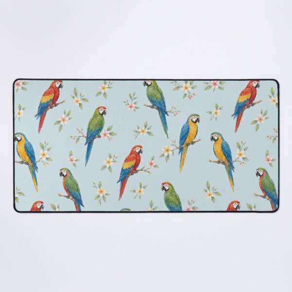Item preview, Seamless Tropical Macaw Pattern with Plumeria Flowers designed and sold by Islabonita..