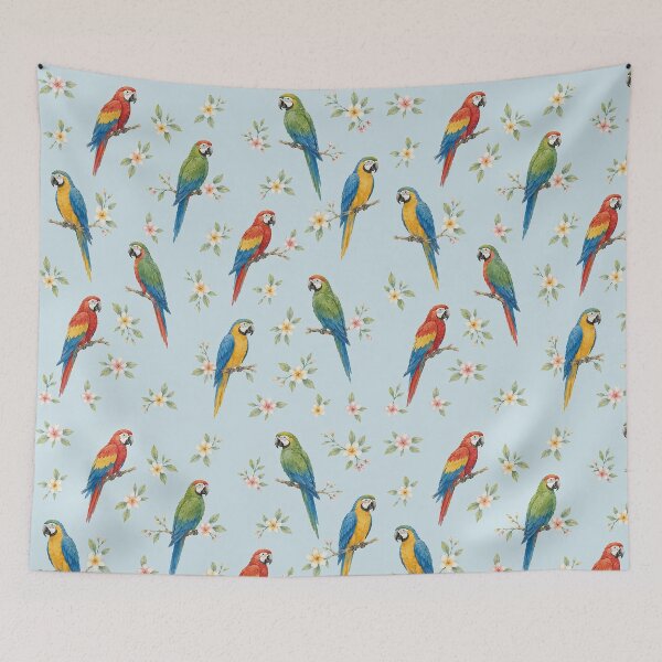 Item preview, Seamless Tropical Macaw Pattern with Plumeria Flowers designed and sold by Islabonita..