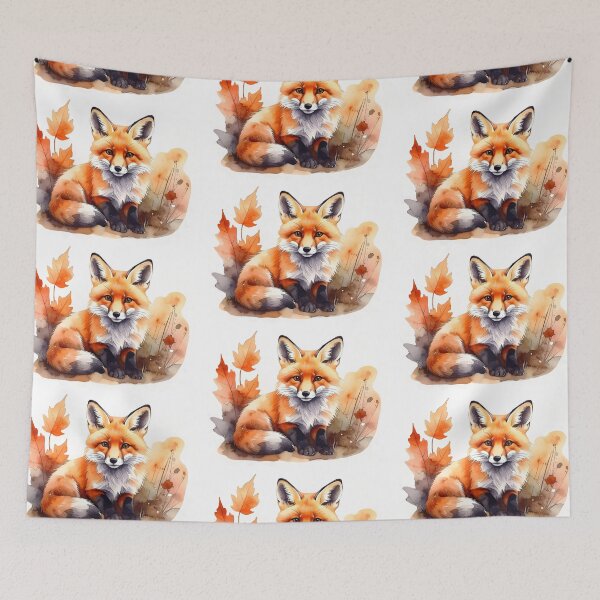 Item preview, Watercolor Autumn Fox Illustration designed and sold by Rutvain.