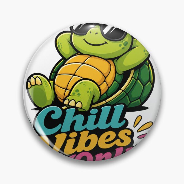 Item preview, Chill Turtle Relax Funny Vintage Badge Sticker designed and sold by RedRubyBubble.