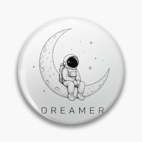 Item preview, DREAMER Astronaut on Moon | Minimalist Space Line Art Design designed and sold by Ahmed Nedji.