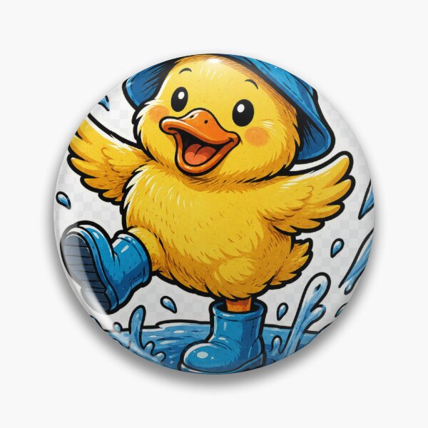 Item preview, Duck in the Rain Cozy Cute Vintage Badge Sticker designed and sold by RedRubyBubble.