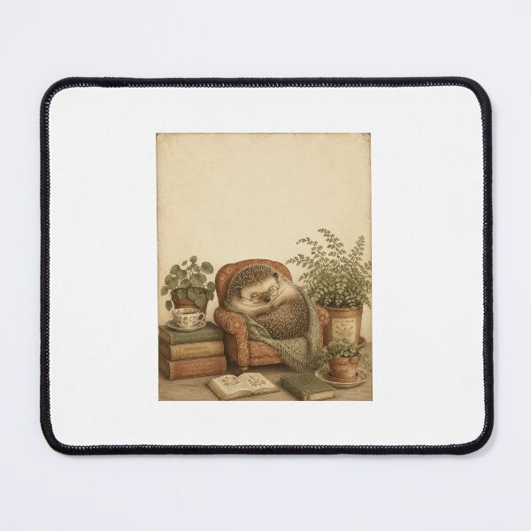 Item preview, Do Not Disturb Hedgehog Vintage Poster | Cozy Cottagecore Wall Art designed and sold by VelvetWhiskers.