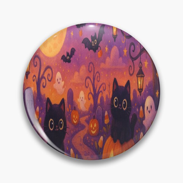 Item preview, Whimsical Black Cats Halloween Pumpkin Night designed and sold by Naynners Designs.