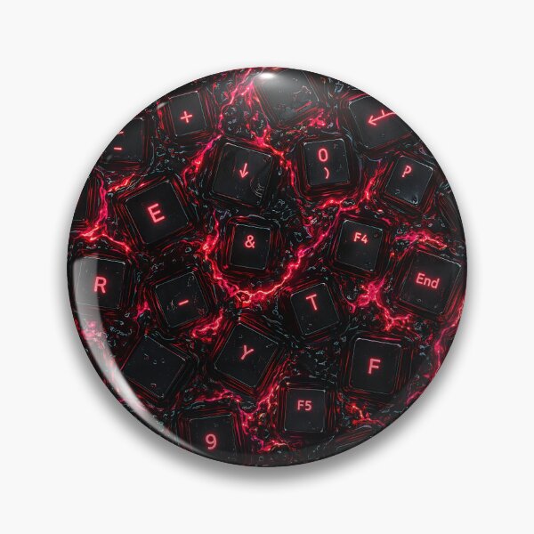 Item preview, Red Neon Mechanical Keycaps Evil Gaming Pattern designed and sold by Aimaniia666.