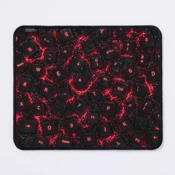 Item preview, Red Neon Mechanical Keycaps Evil Gaming Pattern designed and sold by Aimaniia666.