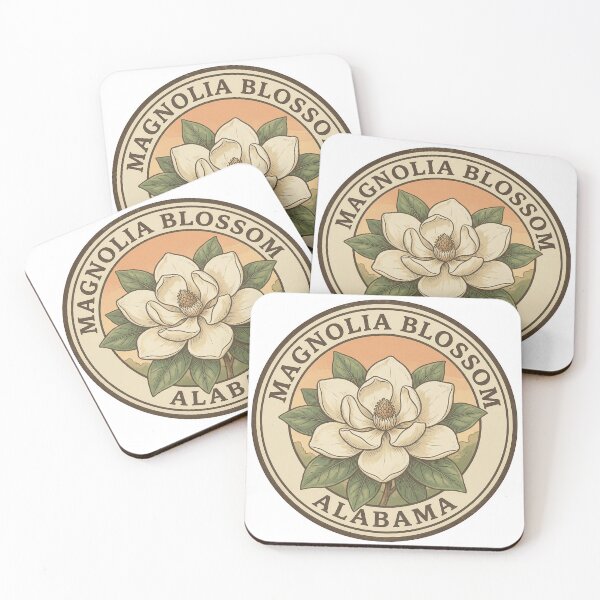 Item preview, Magnolia Blossom Alabama Vintage Nature Badge designed and sold by CKaracaCrafted.
