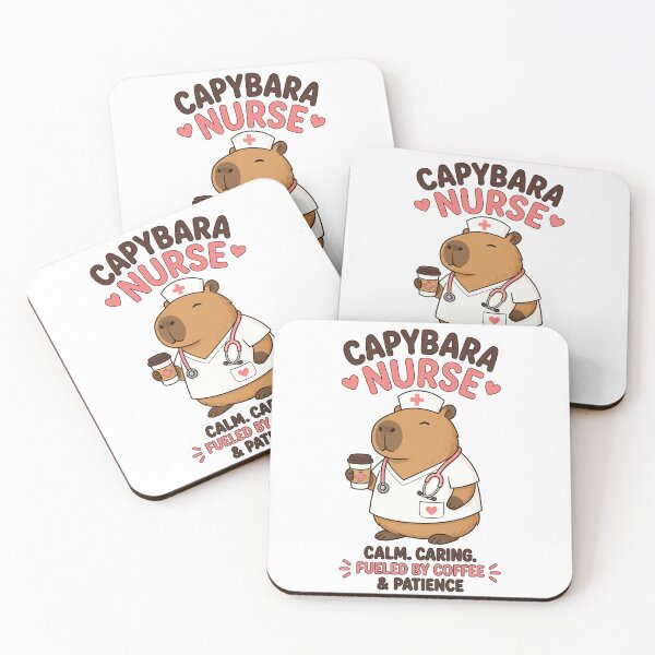 Item preview, Capybara Nurse – Fueled by Coffee and Patience designed and sold by DariusZD.