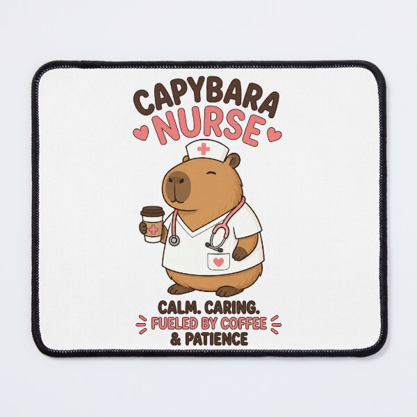 Item preview, Capybara Nurse – Fueled by Coffee and Patience designed and sold by DariusZD.