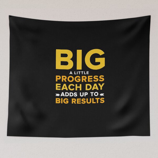 Item preview, A Little Progress Every Day | Yellow Gym Motivation Quote designed and sold by AstronautMerch.